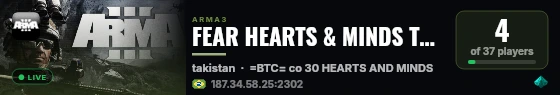 FEAR HEARTS & MINDS TAKISTAN live status badge