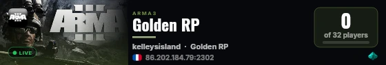 Golden RP live status badge