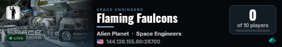 Flaming Faulcons live status badge