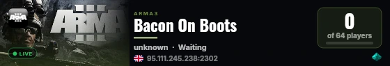 Bacon On Boots live status badge