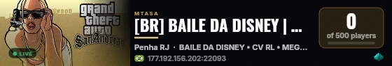 [BR] BAILE DA DISNEY | CV RL | GUERRA NA PENHA | SISTEMA EXCLUSIVO 2026 live status badge