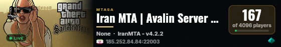 Iran MTA | Avalin Server MTA Dar Iran | RPG live status badge
