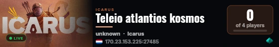 Teleio atlantios kosmos live status badge