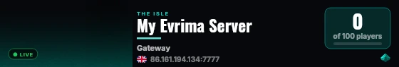 My Evrima Server live status badge