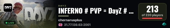 INFERNO # PVP = DayZ # Main live status badge