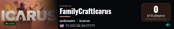 FamilyCraftIcarus live status badge