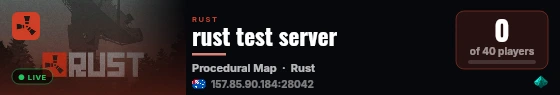 rust test server live status badge