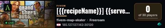 [{{recipeName}}] {{serverName}} live status badge