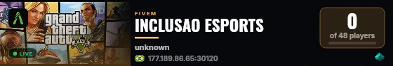 INCLUSAO ESPORTS live status badge