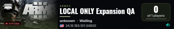 LOCAL ONLY Expansion QA live status badge