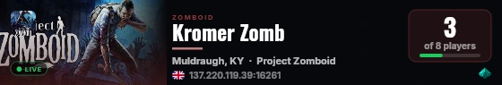 Kromer Zomb live status badge