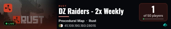 DZ Raiders - 2x Weekly live status badge
