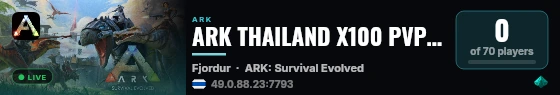 ARK THAILAND X100 PVPVE 19.00-23.00 - Fjordur - (v358.24) live status badge