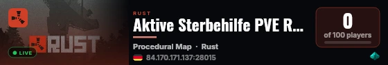 Aktive Sterbehilfe PVE Raidbases Bots Anfänger Solo live status badge