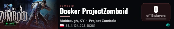 Docker ProjectZomboid live status badge