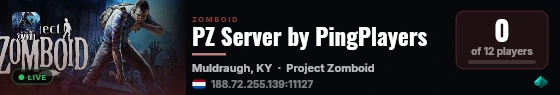 PZ Server by PingPlayers live status badge