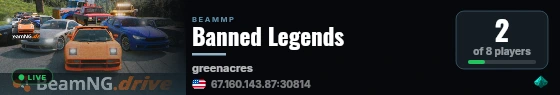 Banned Legends live status badge