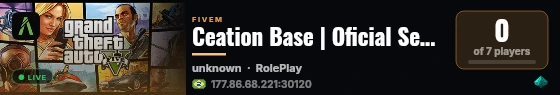 Ceation Base | Oficial Servidor | Goiás live status badge