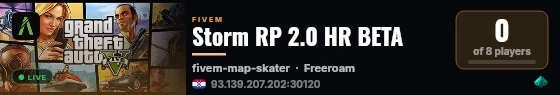 Storm RP 2.0 HR BETA live status badge