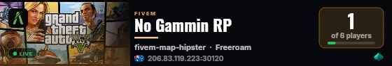 No Gammin RP live status badge