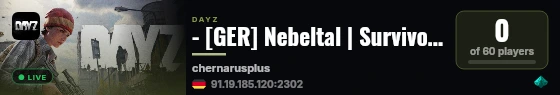 - [GER] Nebeltal | Survivor Missions | DayZDogs | AI | BB+ live status badge