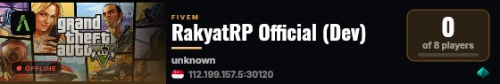 RakyatRP Official (Dev) live status badge
