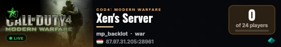 Xen's Server live status badge