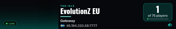 EvolutionZ EU live status badge