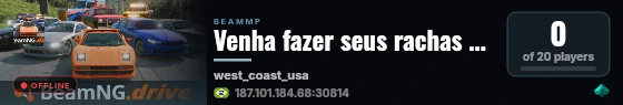 Venha fazer seus rachas - BeamJOY live status badge