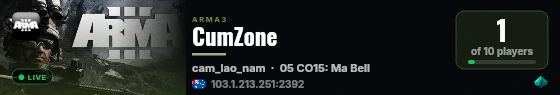 CumZone live status badge