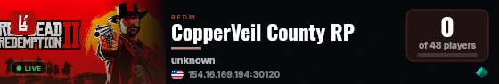 CopperVeil County RP live status badge