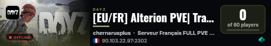 [EU/FR] Alterion PVE| Trader| Avions| Mapping| Quêtes| MAX FPS live status badge