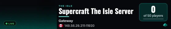 Supercraft The Isle Server live status badge