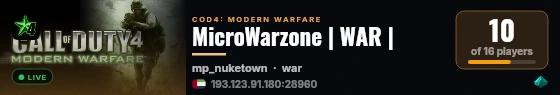 MicroWarzone | WAR | live status badge