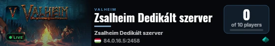 Zsalheim Dedikált szerver live status badge
