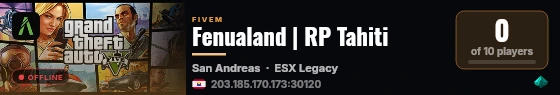 Fenualand | RP Tahiti live status badge