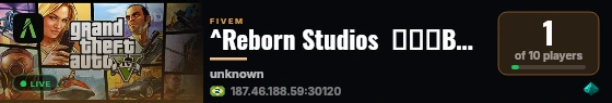 ^Reborn Studios  ▬↭🡺BASE TESTE🡸↭▬ live status badge