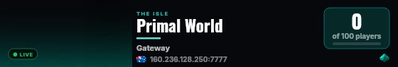 Primal World live status badge
