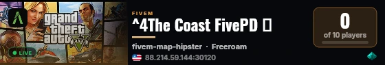 ^4The Coast FivePD 🌴 live status badge