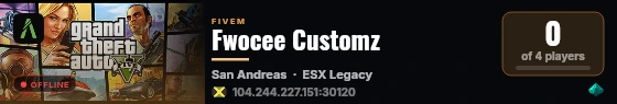 Fwocee Customz live status badge