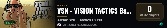 VSN - VISION TACTICS Basic Version live status badge