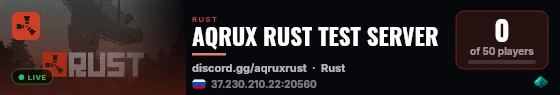 AQRUX RUST TEST SERVER live status badge