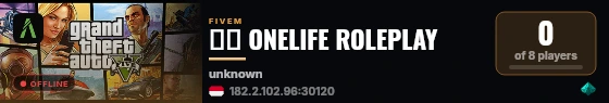 🇮🇩 ONELIFE ROLEPLAY live status badge