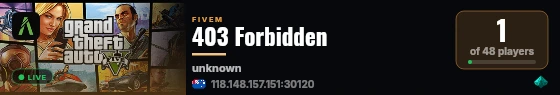 403 Forbidden live status badge