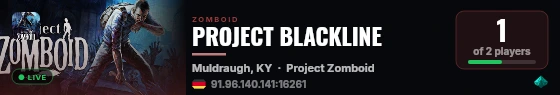 PROJECT BLACKLINE live status badge