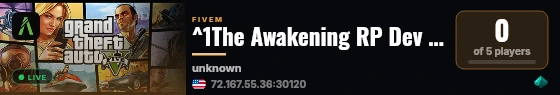 ^1The Awakening RP Dev Server live status badge