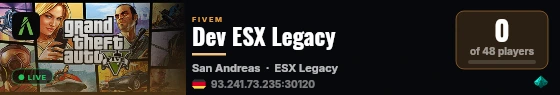 Dev ESX Legacy live status badge