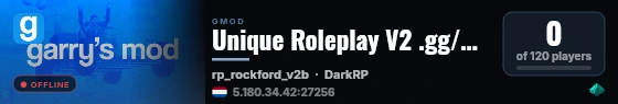 Unique Roleplay V2 .gg/uniquev2 live status badge