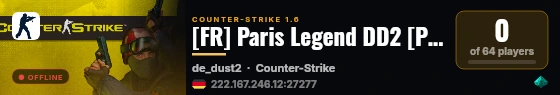 [FR] Paris Legend DD2 [Public] live status badge