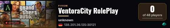 VentoraCity RolePlay live status badge